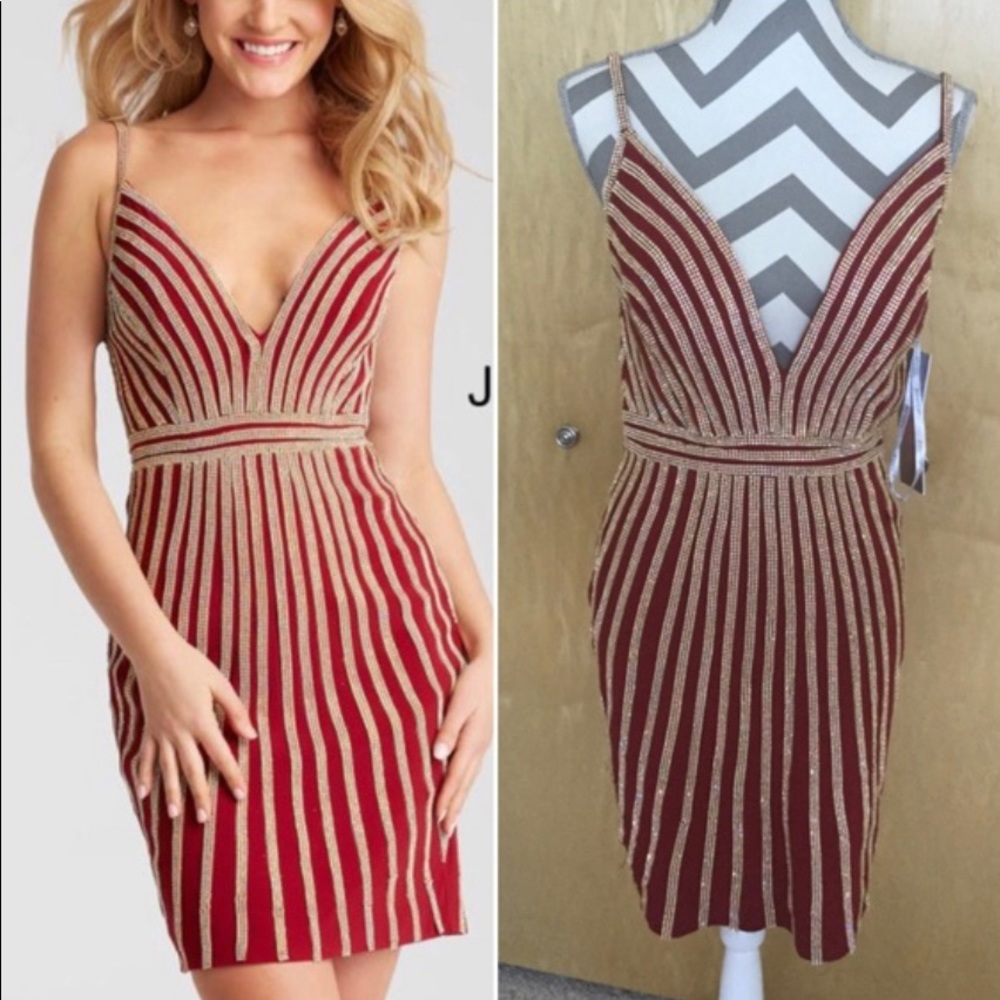 Jovani burgundy dress 55640